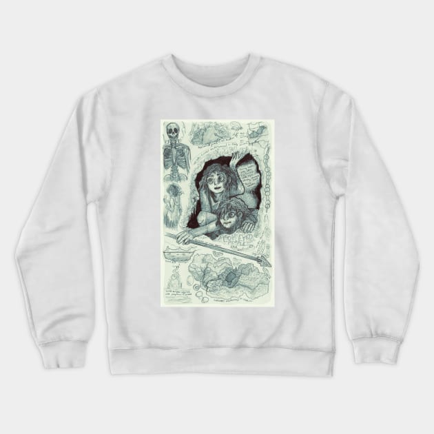 Moon-Eyed People Study Crewneck Sweatshirt by Ballyraven